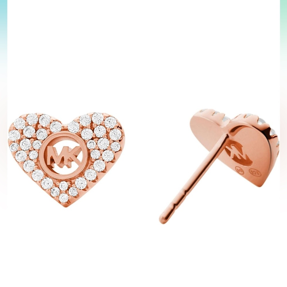 Michael Kors Rose Gold Heart Shape Earrings